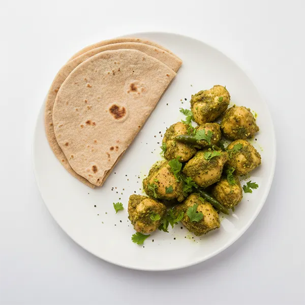 Lemon-Coriander Murgh with whole wheat chapathi